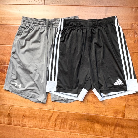 Boys' Athletic Shorts Under Amour/Adidas M/L Black/Gray - Picture 1 of 9